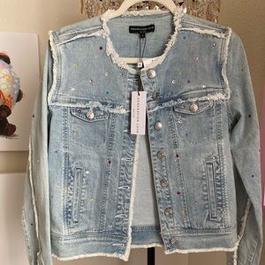 NWT Generation Love Crystal Denim Jacket SMALL